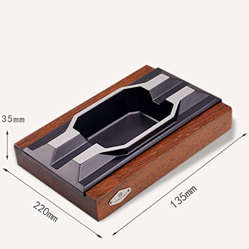 CCLLA Cenicero para cigarros, cenicero de Metal de Doble Canal Grande Cenicero de Madera Maciza Personalidad Creativa El cenicero se Puede Usar como un Regalo para familias, Amigos y Familiares.