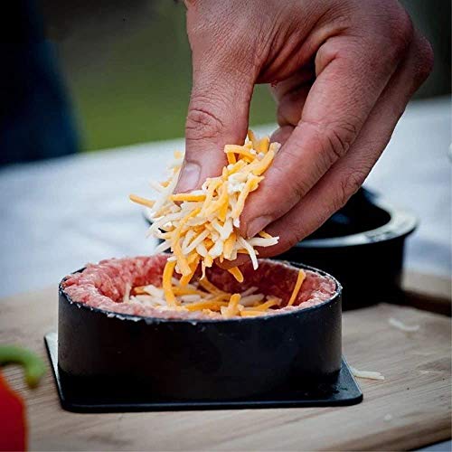 CCUCKY Prensa de Hamburguesa Molde 3 en 1, Molde Hamburguesa con 50 Papel Hamburguesa Antiadherente, Ideal para Hacer Hamburguesas con Queso Albóndigas en Casa