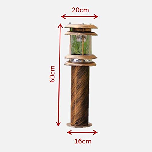 Césped para Exteriores Bolardo Redondo Solar Luz LED para pilares Impermeable IP54 Cuadrado Comunidad Pasillo Decoración Villa Patio Hierro Fundido Acrílico Forma lámpara Columna Poste Linterna