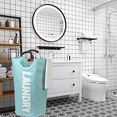 Cesta de lavandería grande con bolsillo para monedas, cesta plegable de tela, bolsa de ropa plegable, cubo de lavado plegable