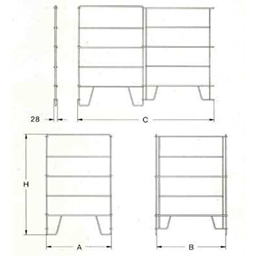 Cesta expositora plegable de 6 x 400 x 800 mm de hierro con estante móvil contenedor plegable para decoración promocional tiendas supermercados ferias