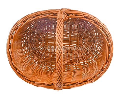 Cesteria Aparici - Cesta de Mimbre Ovalada con asa 2V. 44X37X24X34 Alto asa