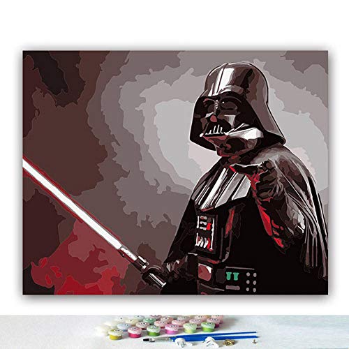 cgsmvp Pintura de Bricolaje por números Star Wars Darth Vader Darth Revan Pinturas para Colorear por números con Kits para decoración de paredes-50x65cm Sin Marco