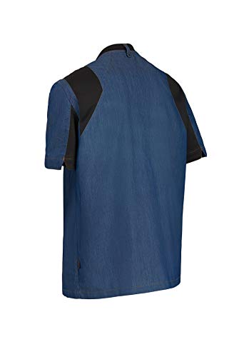 Chaquetilla Cocinero Hombre de Manga Corta con Corchetes. Ropa Cocina/Hostelería. Color Azul Denim. Talla L. Ref: 4128