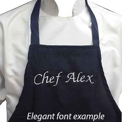 CHEFSKIN - Delantal personalizado con nombre de bordado, color de la fuente, hermoso es un gran regalo (adulto se adapta a la mayoría)
