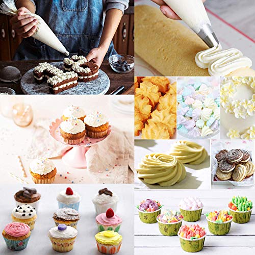 CHENs Bolsas de glaseado de plástico Desechables, 100 Unidades, Bolsa de repostería para Hacer Dulces, Fondant, Crema de Mantequilla, Tartas, Galletas, Cupcakes y macarones (33 x 20 cm)