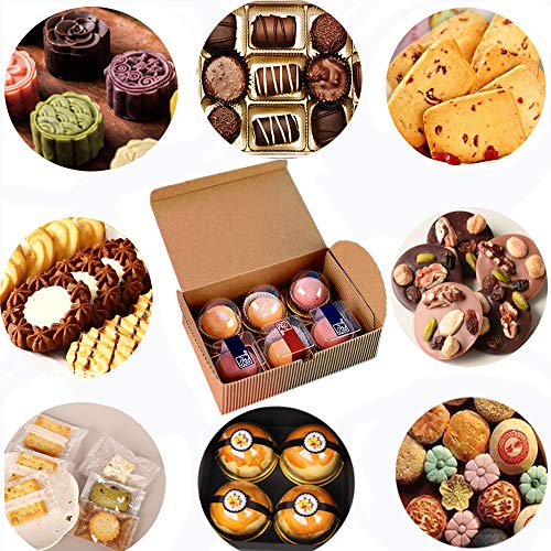 Chilly Treat Cajas de regalo, juego de 10 cajas de panadería decorativas para cupcakes, galletas y chocolate, 37 pegatinas incluidas