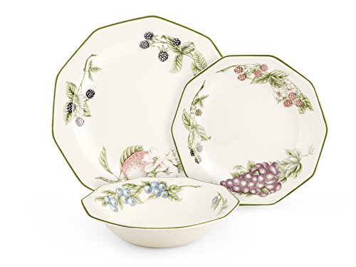 Churchill Vict - Vajilla de 18 piezas Etw Decoro Victorian Orchard para decoración de mesa, E.T.W, blanco marfil