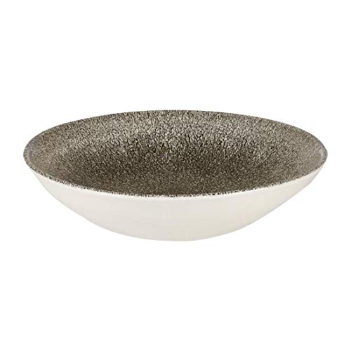 Churchill"Raku" - Plato hondo (cuarzo, 18,2 cm), color negro