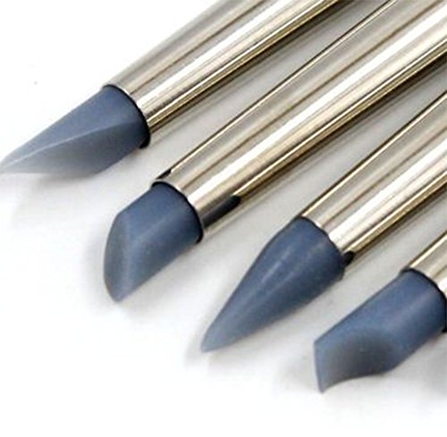 Chytaii 5pcs Pinceles de Silicona Herramienta de Escultura para Arcilla Aerámica Impresión de Pinceles de Silicona Suave Goma de Silicona Pinceles Profesionales Negro
