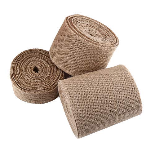 Cinta de Yute Cintas de Tela de Arpillera Rollo de Cinta Rústica de Yute Natural para Decoración de Hogar(10cm)
