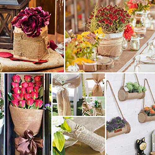 Cinta de Yute Cintas de Tela de Arpillera Rollo de Cinta Rústica de Yute Natural para Decoración de Hogar(10cm)