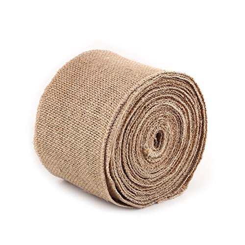Cinta de Yute Cintas de Tela de Arpillera Rollo de Cinta Rústica de Yute Natural para Decoración de Hogar(10cm)