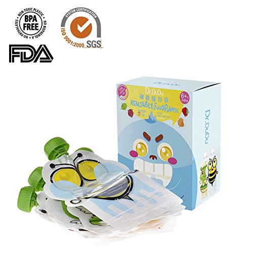 circulor 8PCS Bolsa Reutilizable Fruta Bebe Bolsa De Almacenamiento De Alimentos Sellada Reutilizable Puré De Fruta Casero 150ML