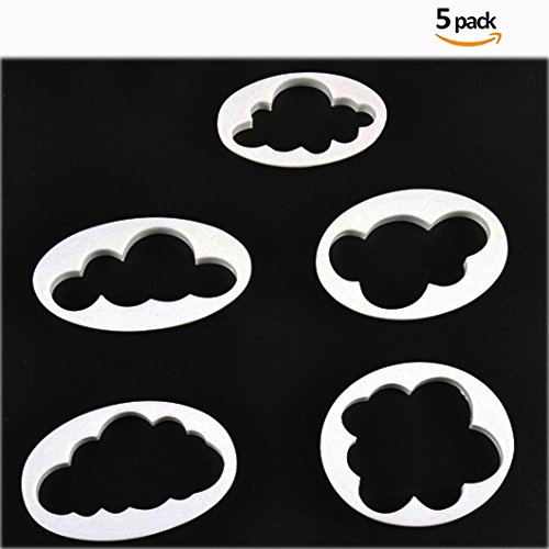 Cisixin 5pcs Nubes de Patrón Molde Pastel, Cake Hornear Molde Torta Decoración de Molde