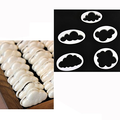 Cisixin 5pcs Nubes de Patrón Molde Pastel, Cake Hornear Molde Torta Decoración de Molde