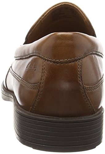 Clarks Tilden Free, Mocasines para Hombre, Marrón (Dark Tan Leather), 42.5 EU
