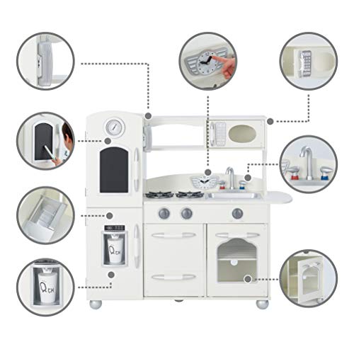 Cocina de juguete grande de madera blanca de Teamson Kids TD-11414W