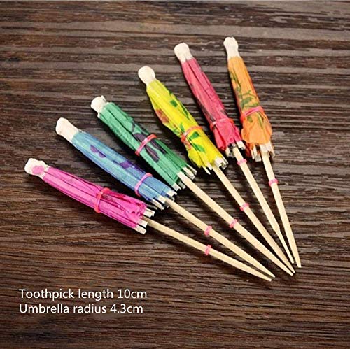 Cóctel Paraguas De Papel,100 Piezas Toothpicks del Paraguas Bebida Tropical Hawaiana Decoraciones de Bebidas para Fiestas,Fiestas Tropicales Playa