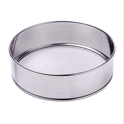 Coladores Colador Colador De Malla Fina De Acero Inoxidable Tamiz Para Tamizar Alimentos Té Coladores De Harina De AzúCar Para Cocina Herramientas Para Hornear En Casa-30 Cm