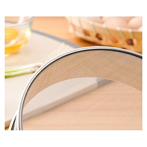 Coladores Colador Colador De Malla Fina De Acero Inoxidable Tamiz Para Tamizar Alimentos Té Coladores De Harina De AzúCar Para Cocina Herramientas Para Hornear En Casa-30 Cm