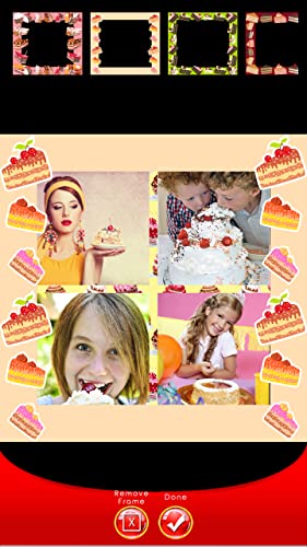 Collage dulce de la foto de la torta
