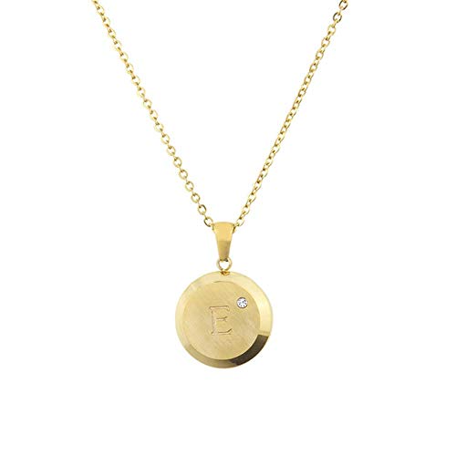 Collar de acero inoxidable con diamantes-26 letras de acero de titanio colgante de oro Inglés,VS