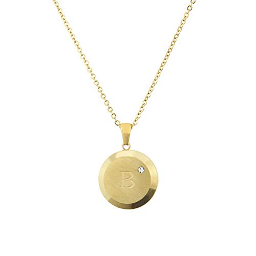 Collar de acero inoxidable con diamantes-26 letras de acero de titanio colgante de oro Inglés,VS