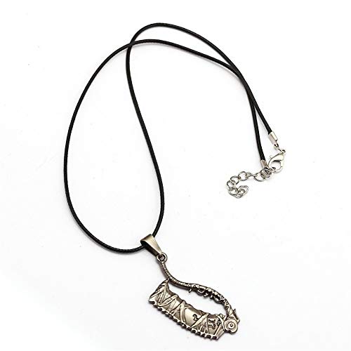 Collar de Cadena de Cuero Bloodborne Source Curse Old Hunter Vintage Metal Colgante Collar Mujer niña para (Metal Color : 1)