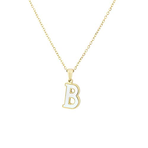 Collar de la cáscara de acero inoxidable de 26 letras, acero Inglés titanio,VS
