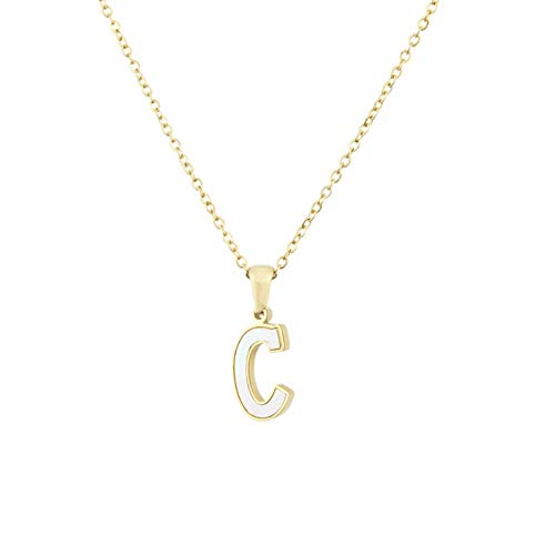 Collar de la cáscara de acero inoxidable de 26 letras, acero Inglés titanio,VS