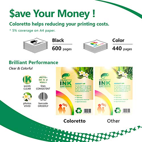 COLORETTO Remanufacturado Cartuchos de Tinta Reemplazo para HP 300 XL 300XL (1 Negro, 1 Tricolor) Compatible con HP DeskjetD 2500 D 2530 D 2545 Photosmart C 4640 C 4650 C 4680 C 4740