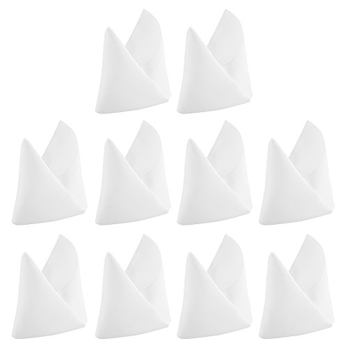 Comficent Servilletas de Tela para Hotel y Restaurante, Orla Satinada, Otras Medidas, del Especialista Textil en Gastronomía y Hostelería (10pc-Blanco, 40_x_40_cm)