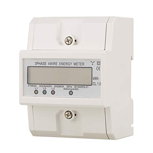 Contador de energía digital trifásico contador eléctrico digital de carril DIN 3 x 220 V 4 hilos 4P