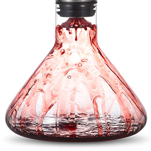 Cooko Aireador Decantador de vino,Jarra de Respiración de Vino con Tapa de Vertido,Vidrio Soplado a Mano,Accesorio de Vino de Lujo para Regalo (1500 ml)