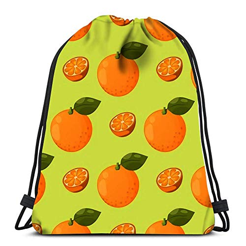 Cordón Bolsas Mochila Maduro Naranja Productos Frutas Cítricos Rodajas Dulces Alimentos Realistas Orgánicos Viajes Gimnasio Bolsas Mochila Bolsas de Hombro Moda