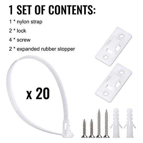 Correas para Muebles para Bebé Anclaje Armario Pared Antivuelco Cerraduras de Seguridad para Niños para Protección de Bebés y Mascotas 20 Pieza
