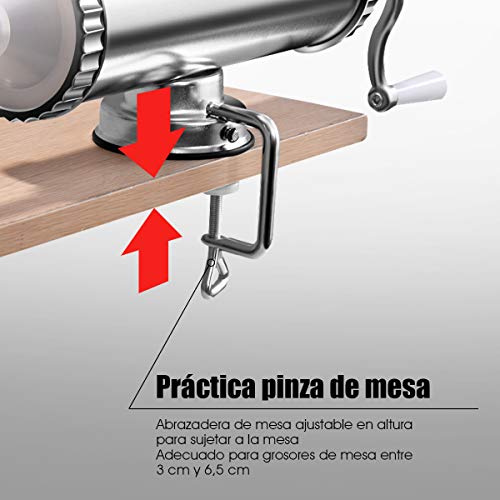 COSTWAY 3L Máquina para Hacer Salchichas Aleación de Aluminio Embutidos de Carne Incluye 3 Tubos de Llenado