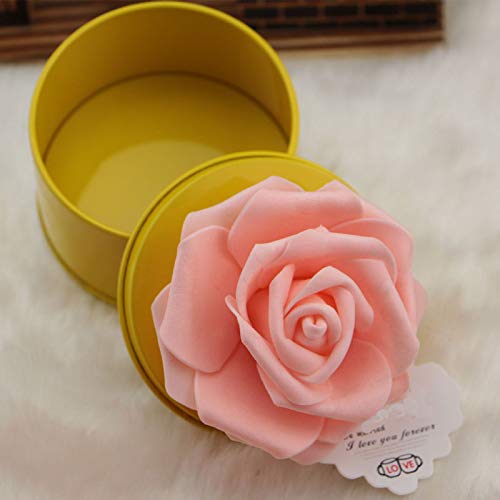 Cratone cajas de regalo de caramelos con forma redonda, para bodas, fiestas, cumpleaños, decoración, Rojo, 7,5 cm