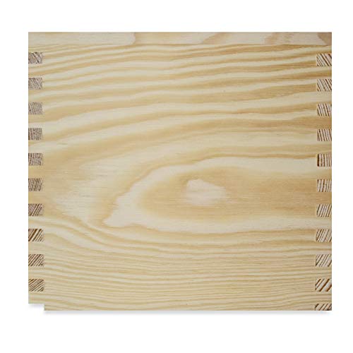 Creative Deco Caja Madera Natural Pañuelos Papel Cuadrada | 13 x 14,5 x 14 cm | Fondo Deslizante | Dispensador de Servilletas Cubo | Ideal para Decoupage Decoración y Almacenamiento