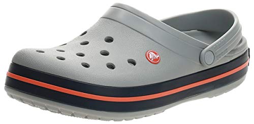 Crocs Crocband U, Zuecos Unisex Adulto, Gris (Light Grey-Navy), 42-43 EU