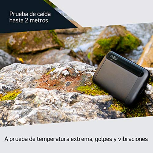 Crucial CT1000X8SSD9, 1 TB, X8 Portable SSD, de hasta 1050MB/s, USB 3.2, USB-C, USB-A