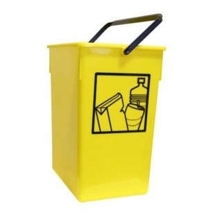 Cubo basura Reciclar 20X28X34 C/Asa amarillo 15l.