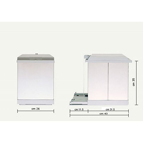 Cubo extraíble primera Mueble bajo fregadero de acero inoxidable con guías-Made in Italy-Alta calidad.