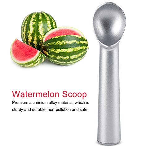 Cuchara de Helado, AleacióN de Aluminio Antiadherente SandíA Bola de Fruta Cuchara de Bola de Crema para el Hogar/Restaurante/HeladeríA etc, FáCil de Usar(Plata)