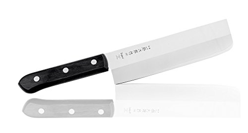 Cuchillos Japonéses Cocina Profesional - Tojiro Western Knife - Acero Carbono VG10 3 capas - Hoja Ultra Afilado - Mango ECO Madera - de Japon (Nakiri (para Verduras) 165 mm, F-310)