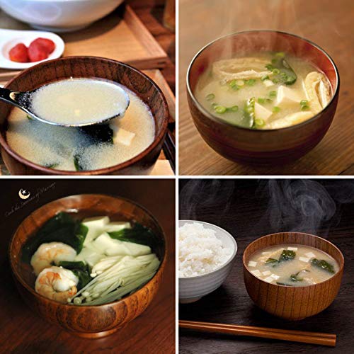 Cuenco de madera para desayuno, sopa, salsa, café, té, decoración, 4 unidades, apto para veganos