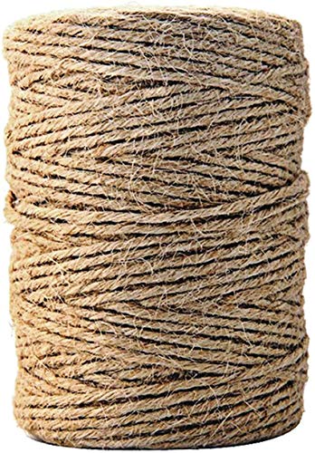 Cuerda de yute gruesa natural para manualidades y manualidades de 6 capas, para floristería, tarjetas de boda, manualidades, manualidades, decoración de envoltorio de regalo(marrón, 328 pies)