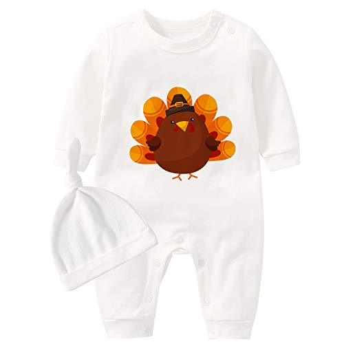 Culbutomind - Body para bebé y niña, diseño de pavo Blanco Turquía asada 12 meses