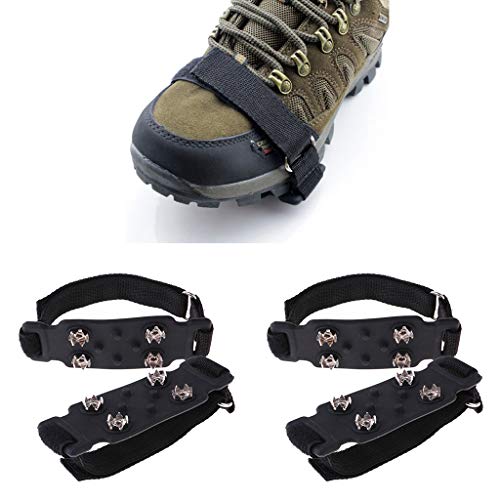 CUTICATE 2x Durable 4 Simples Crampones Montañismo Escamas De Hielo